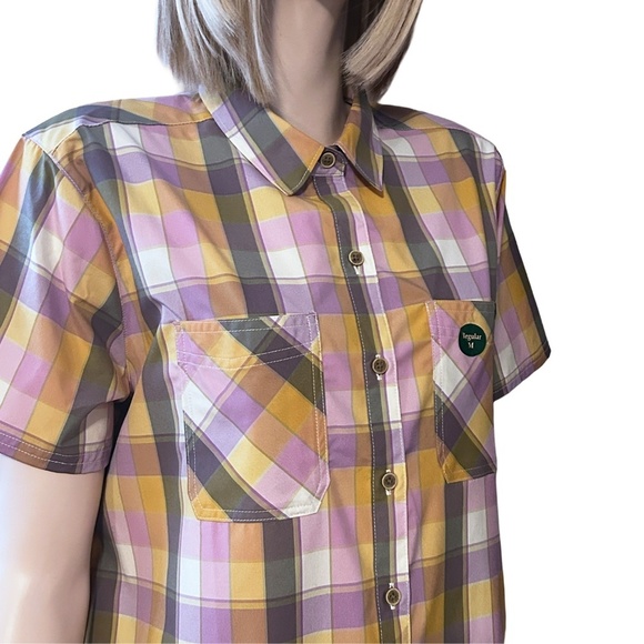 L. L. Bean Madras Plaid Shirt Blouse Everyday SunSmart UPF 50+ Branded Pocket - Picture 6 of 13